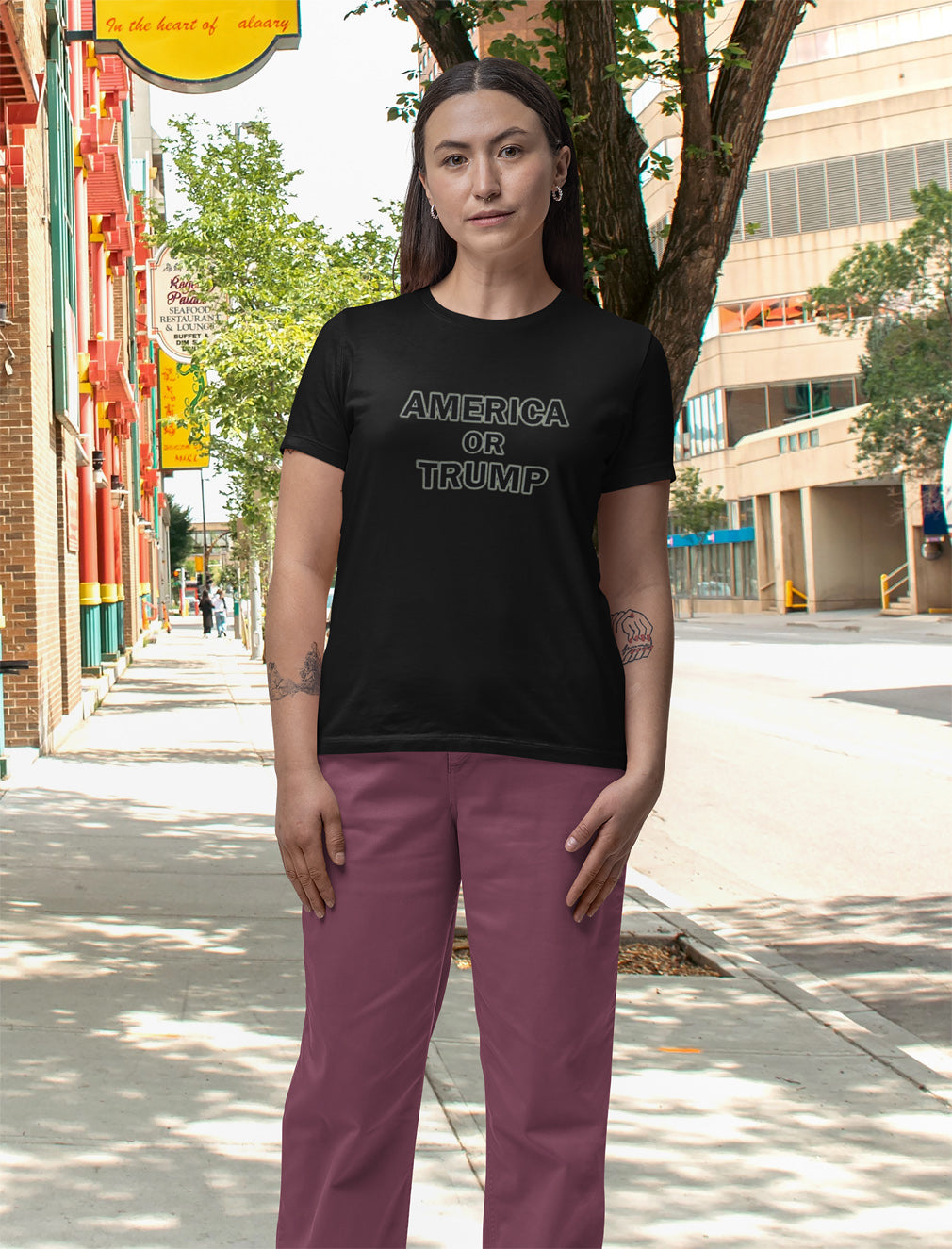 America or Trump Ladies' Relaxed Jersey T-Shirt