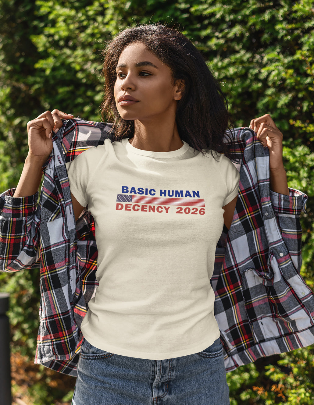 Basic Human Decency 2026 Ladies' Cotton T-Shirt