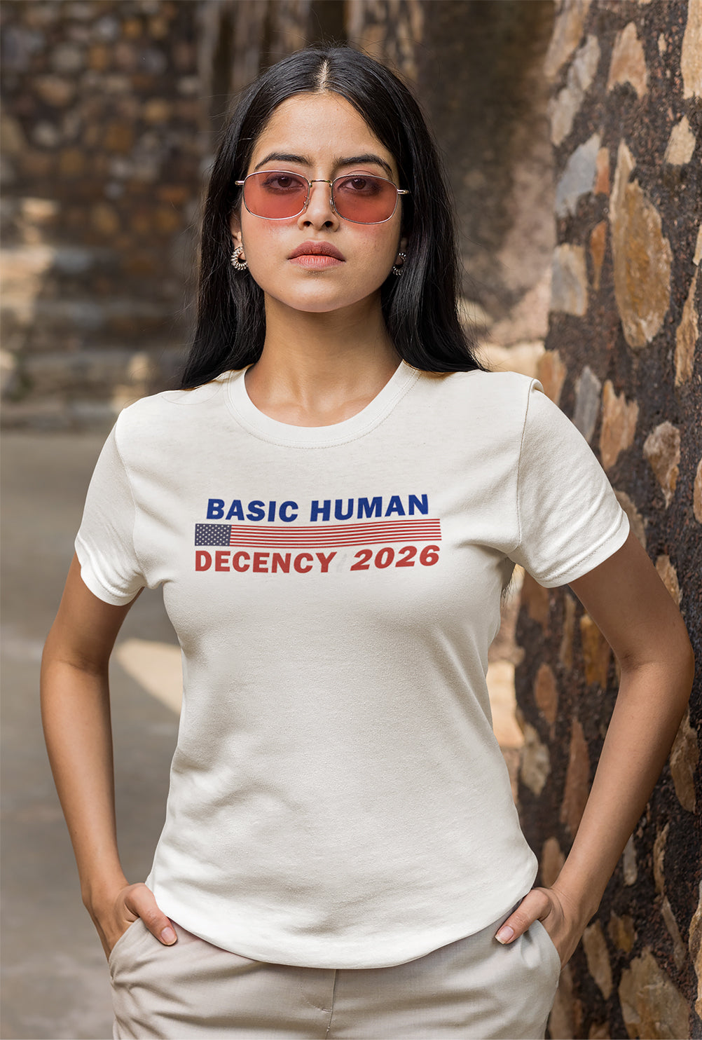 Basic Human Decency 2026 Ladies' Cotton T-Shirt