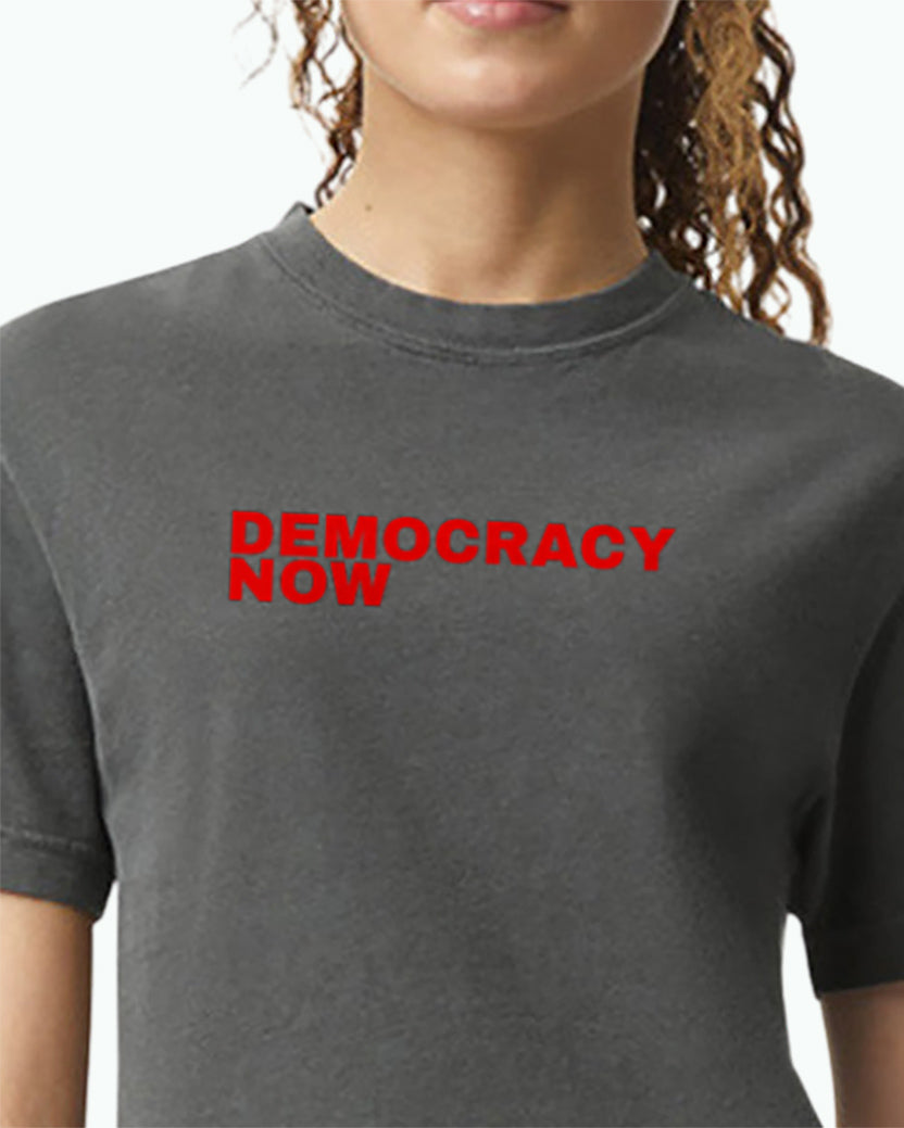 Democracy Now Women's Heavyweight Boxy Cotton T-Shirt