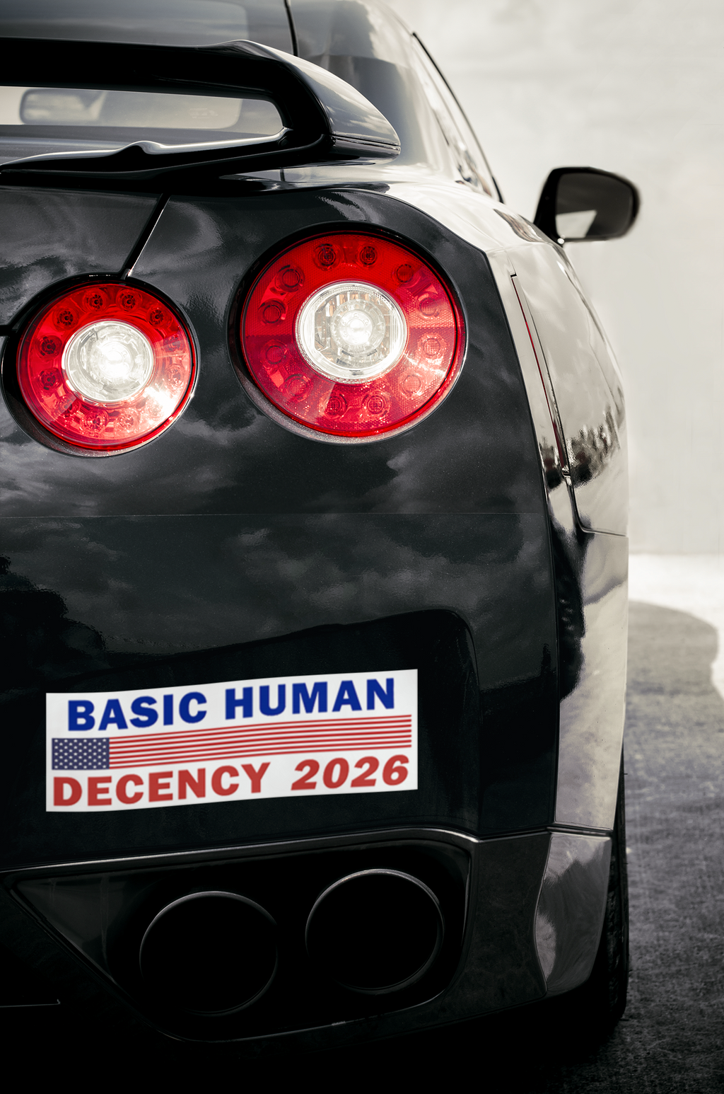 Basic Human Decency 2026 Car magnets 10" x 3"