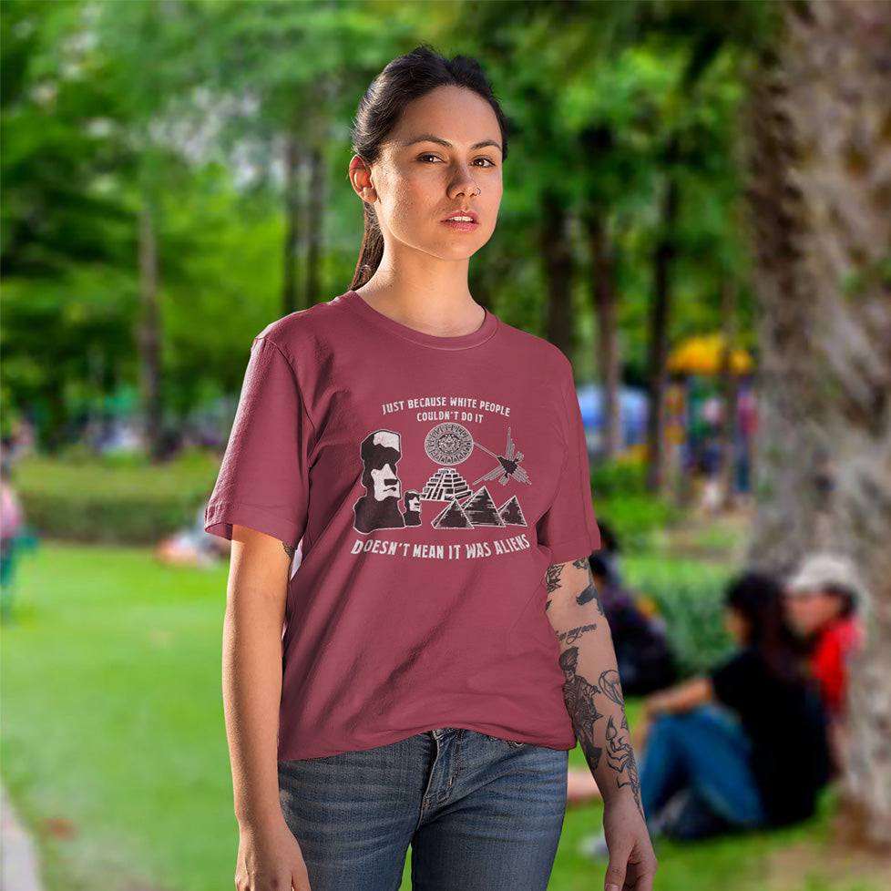 Just Because White People Couldn't Do It Adult Cotton T-Shirt