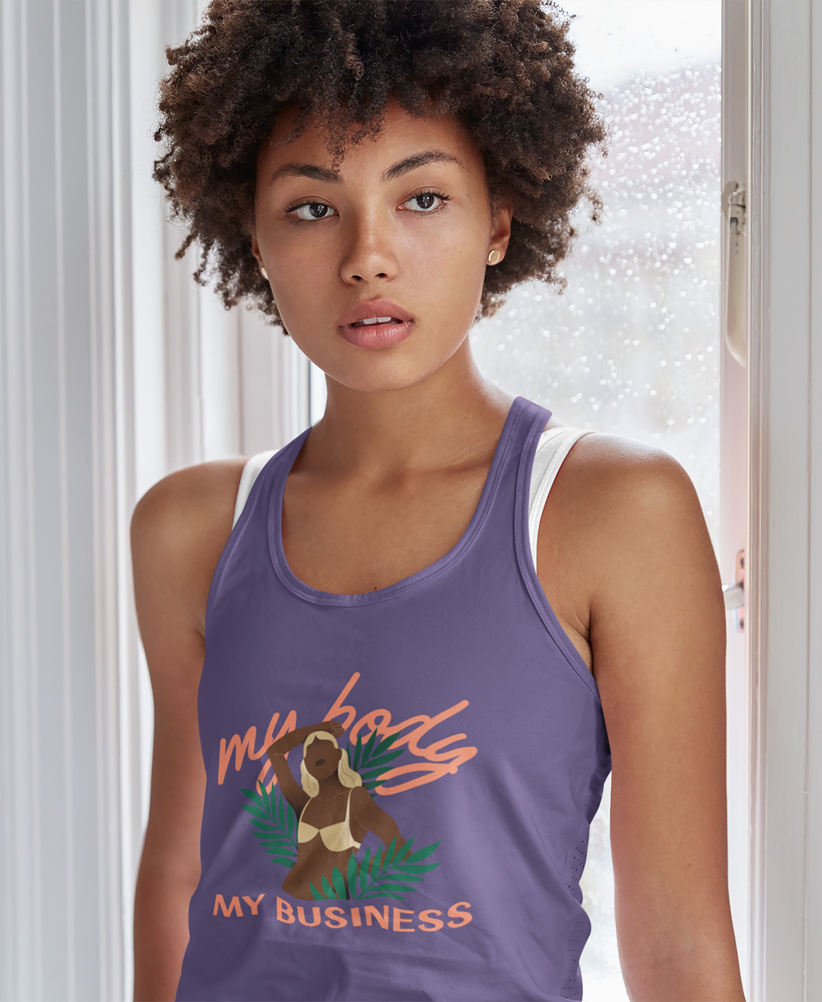 My Body My Business Ladies' Racerback Tank Top