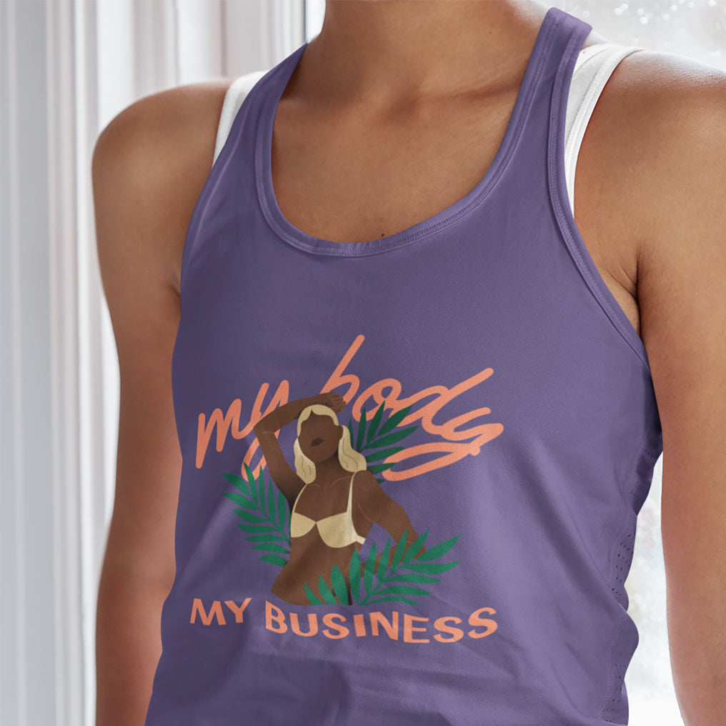My Body My Business Ladies' Racerback Tank Top