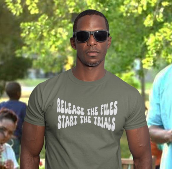 Release the Files Start the Trials Adult Cotton T-Shirt