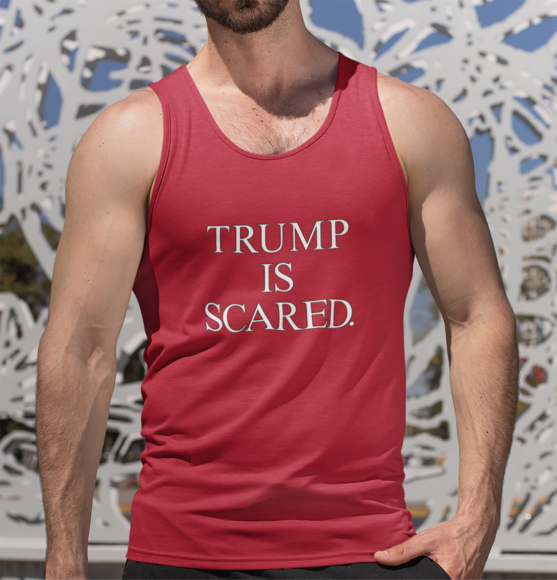 Trump is Scared Adult Cotton Tank Top