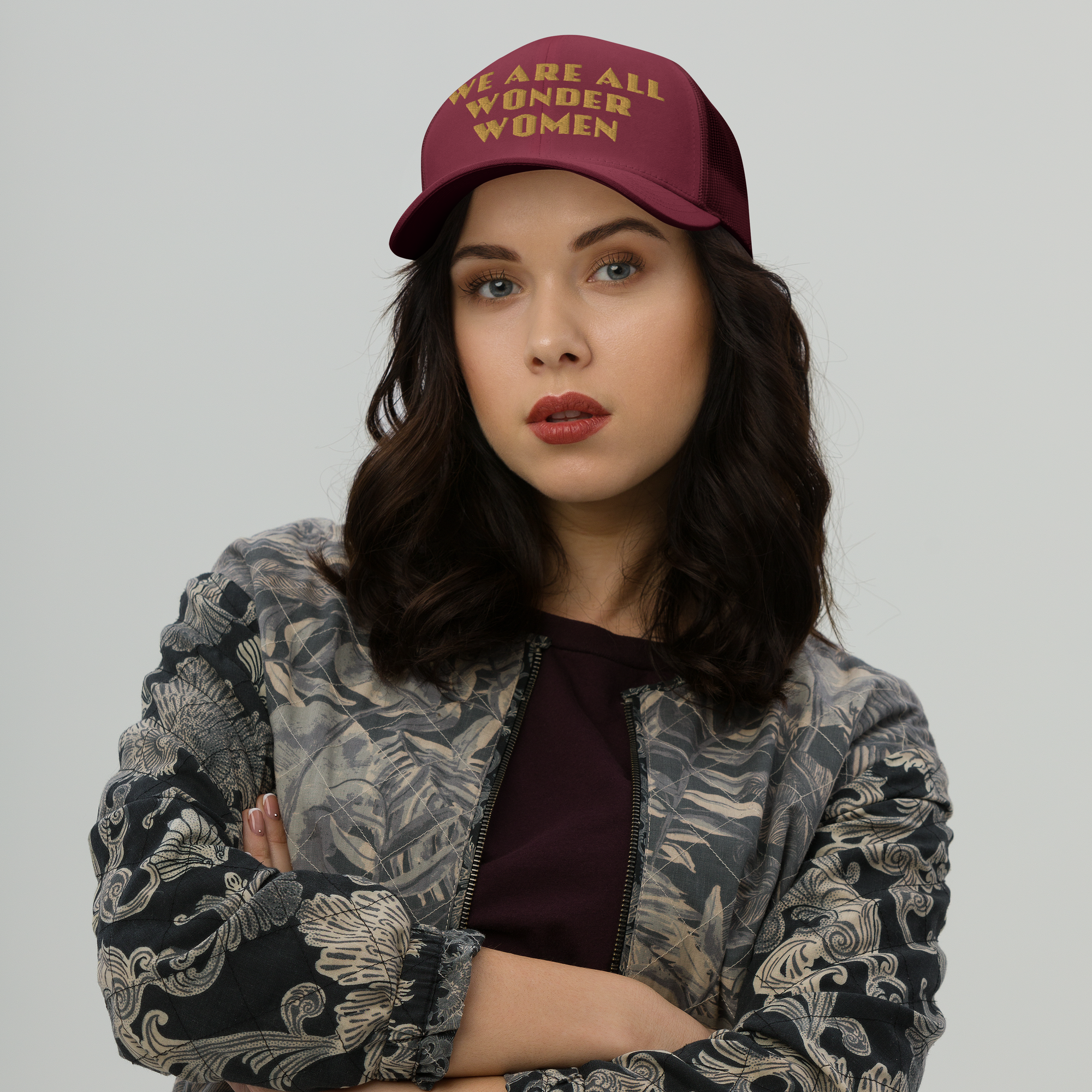 We Are All Wonder Women Women's Embroidered Trucker Cap