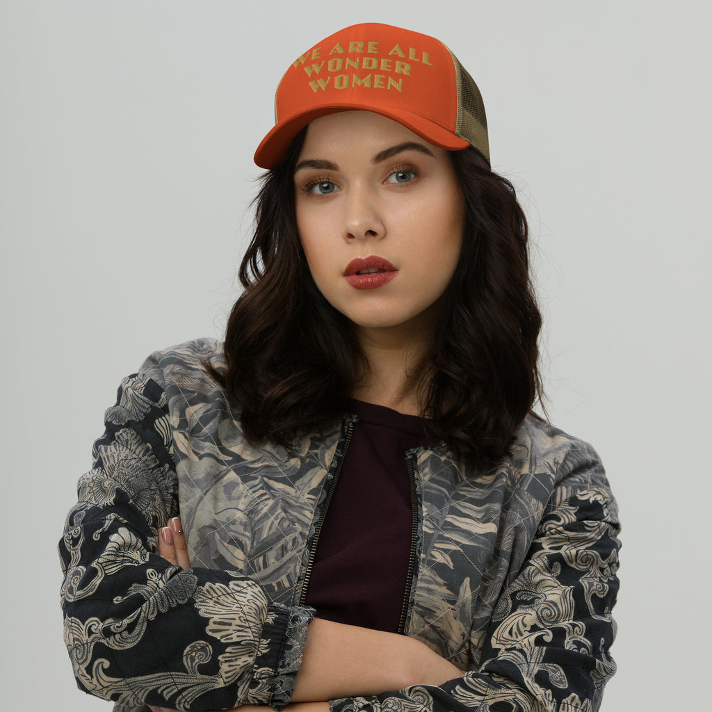 We Are All Wonder Women Women's Embroidered Trucker Cap