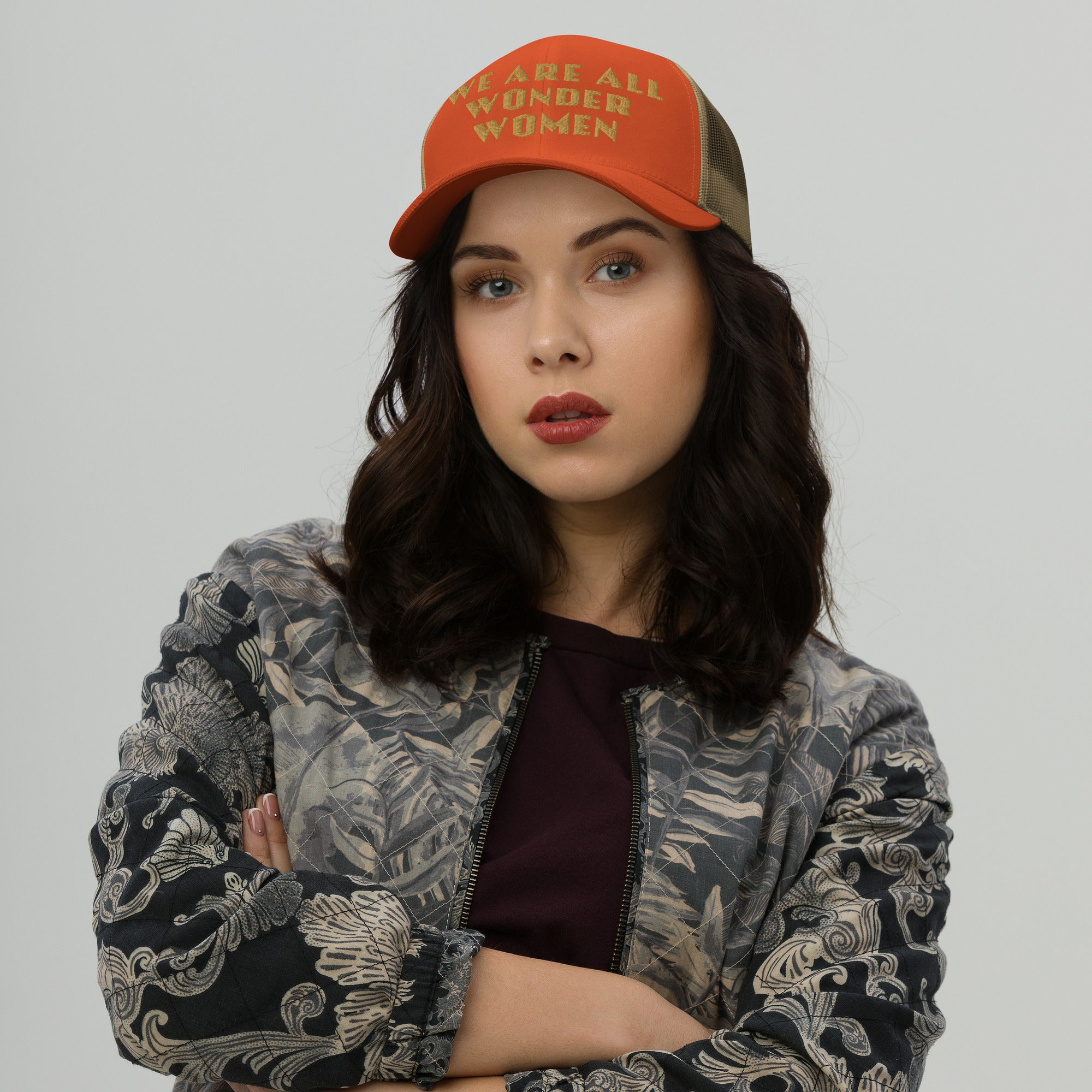 We Are All Wonder Women Women's Embroidered Trucker Cap
