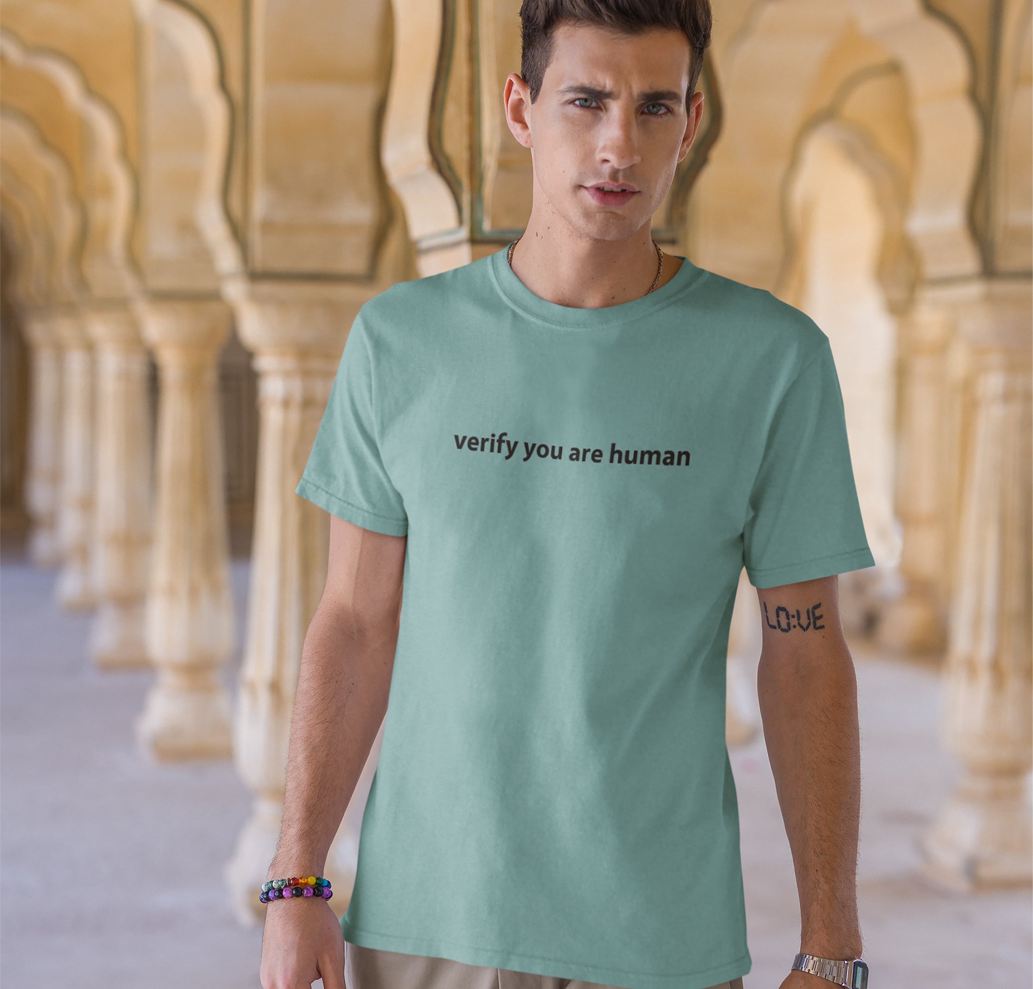verify you are human Adult Cotton T-Shirt